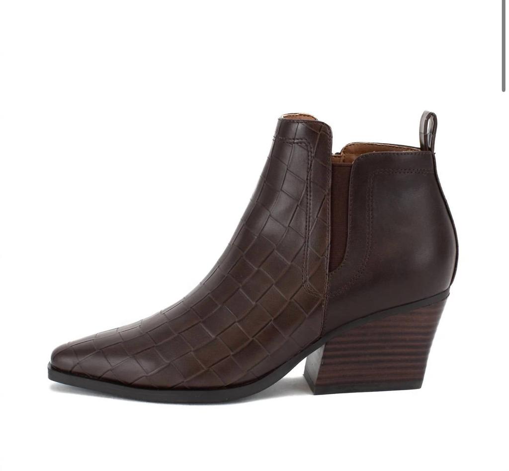 Yellow Box Ankle Bootie In Chocolate Brown