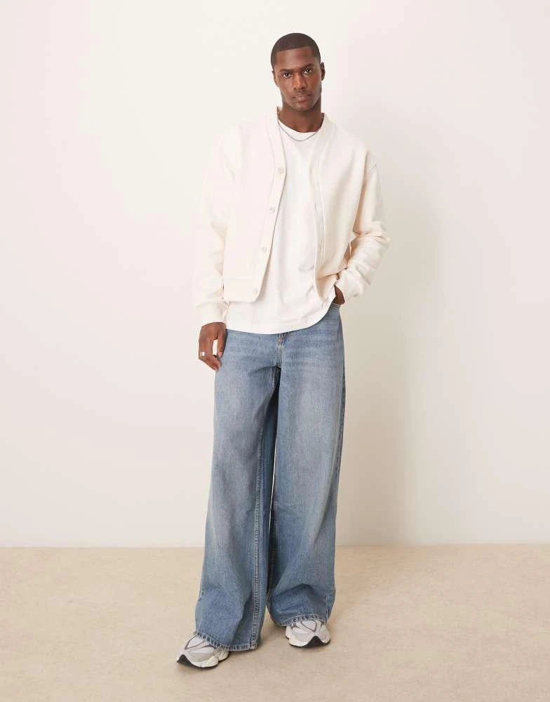 ASOS ASOS DESIGN premium heavyweight boxy oversized cardigan in white - CREAM 2