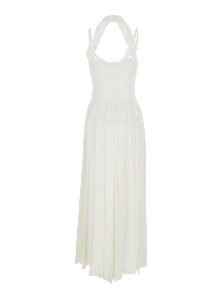 SIMKHAI amarantha White Off-shoulder Long Dress With Pleated Details In Rayon Stretch Woman 2