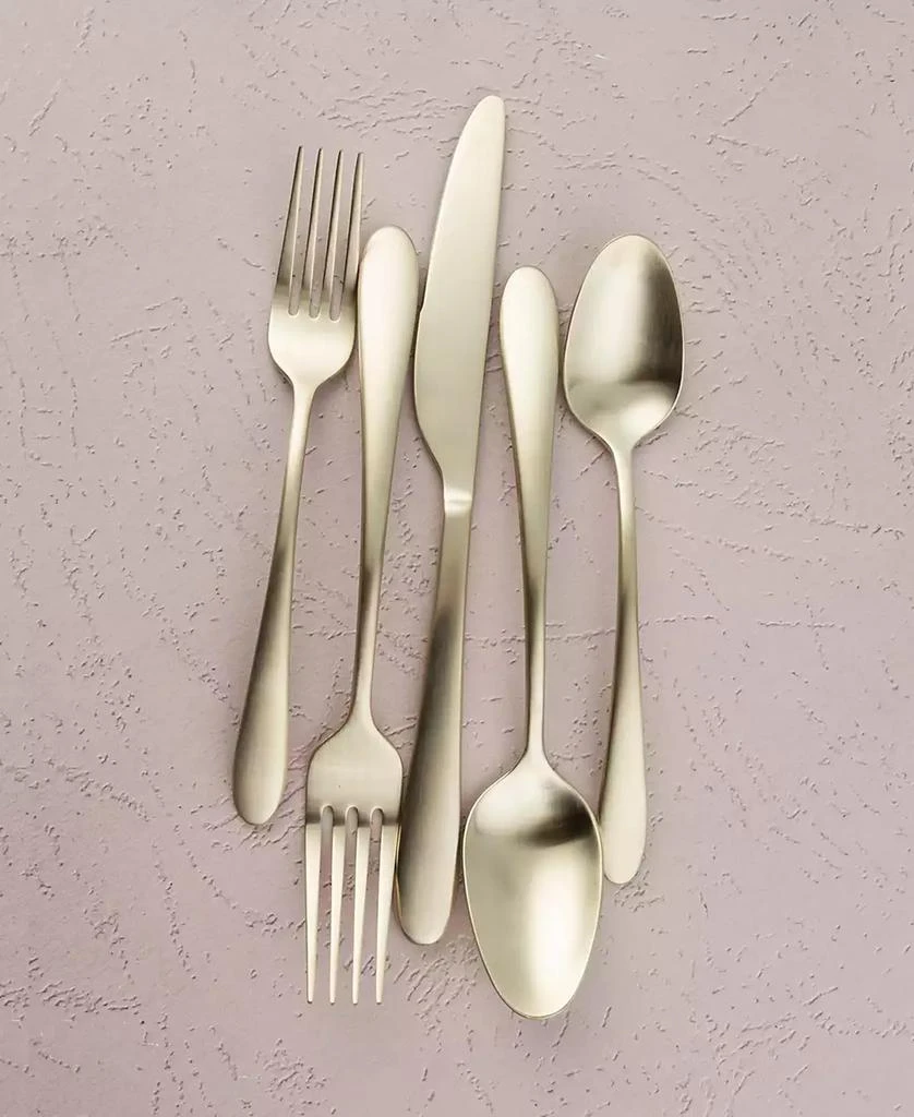 Cambridge Silversmiths Poet Champagne Satin 20 Piece 18/10 Stainless Steel Flatware Set, Service for 4 2