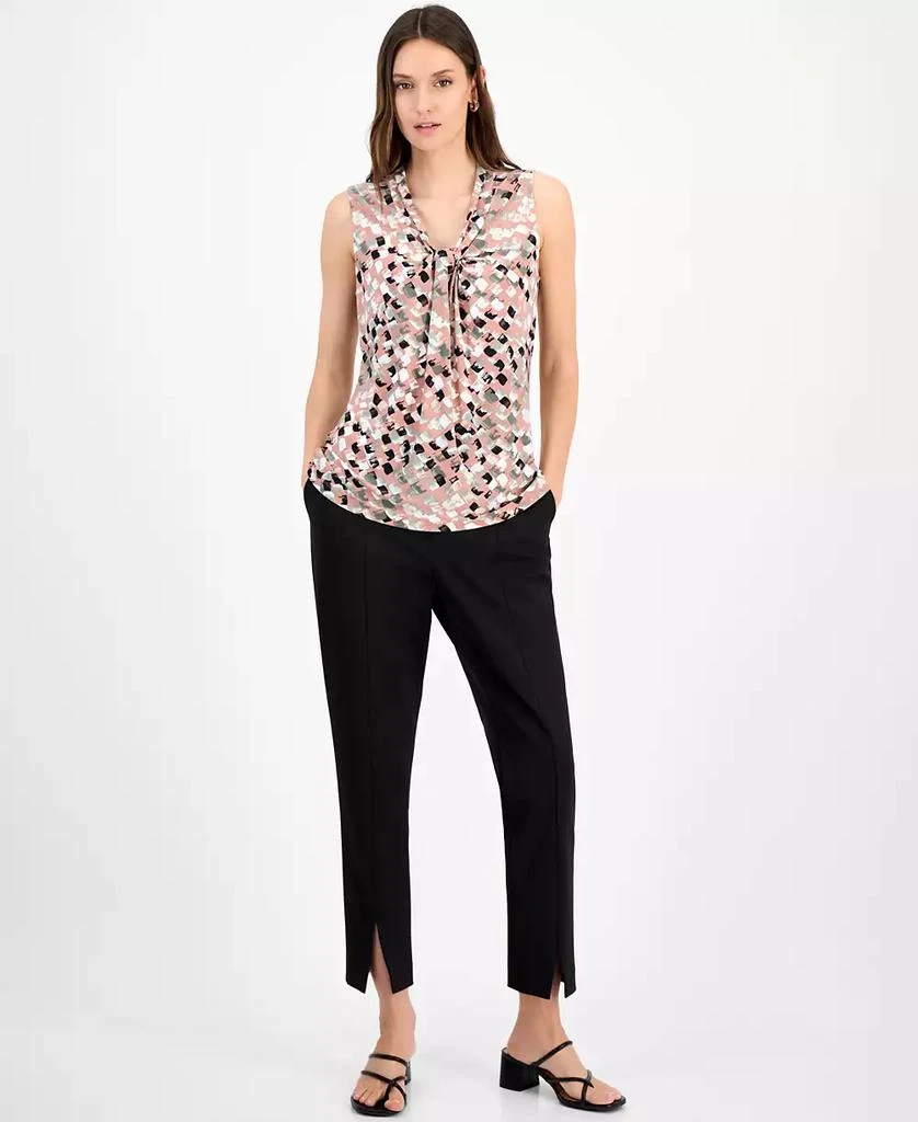 Kasper Women's Printed Twisted V-Neck Sleeveless Top, Regular & Petite 3
