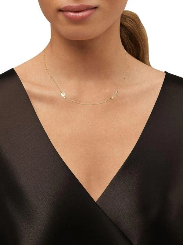 Saks Fifth Avenue 14K Yellow Gold Station Necklace 3