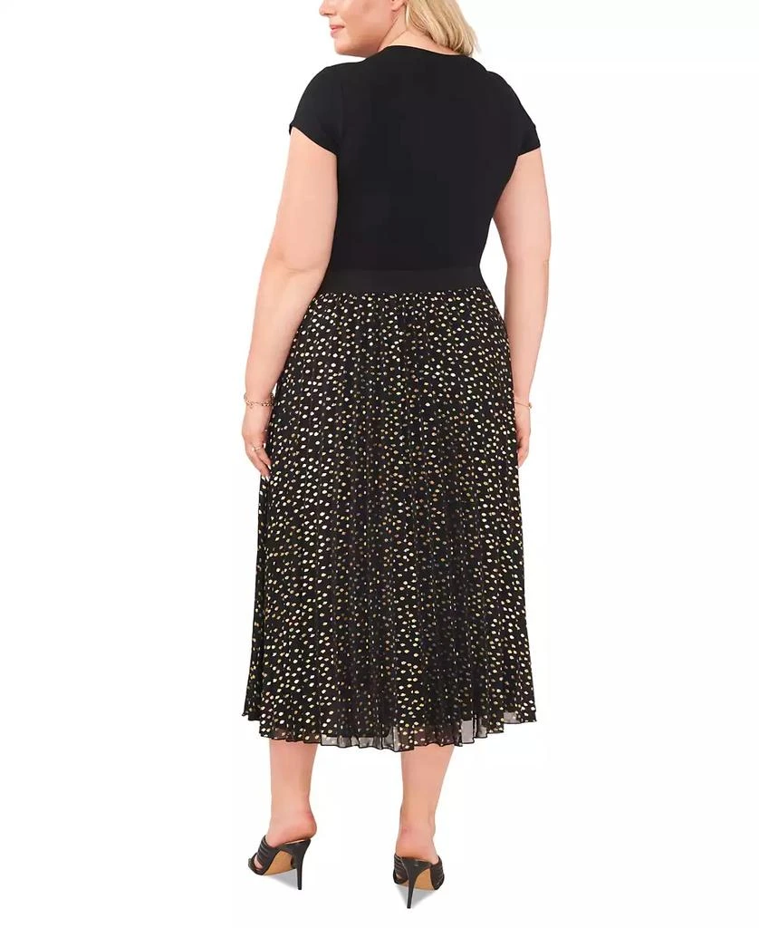 Vince Camuto Vince Cameo Plus Size Foil-Dot Pleated Midi Skirt 3