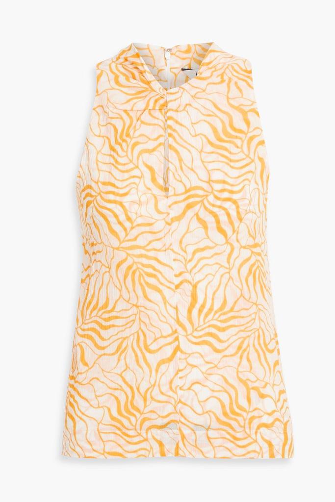 Joie Maraloma twist-front printed cotton-mousseline top
