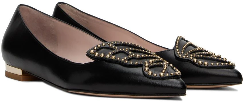 Sophia Webster Black & Gold Butterfly Ballerina Flats 4