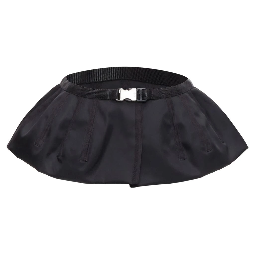 Prada Nylon Silver Logo Buckle Fabric Peplum Belt 1