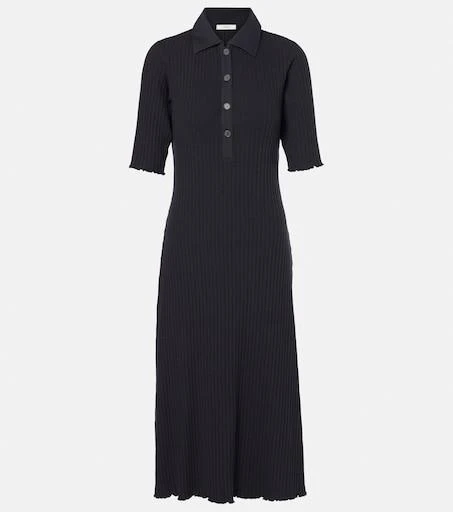Vince Ribbed Polo Midi Dress - Coastal