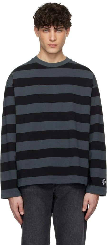 Uniform Bridge Gray & Black Striped Border T-Shirt 1
