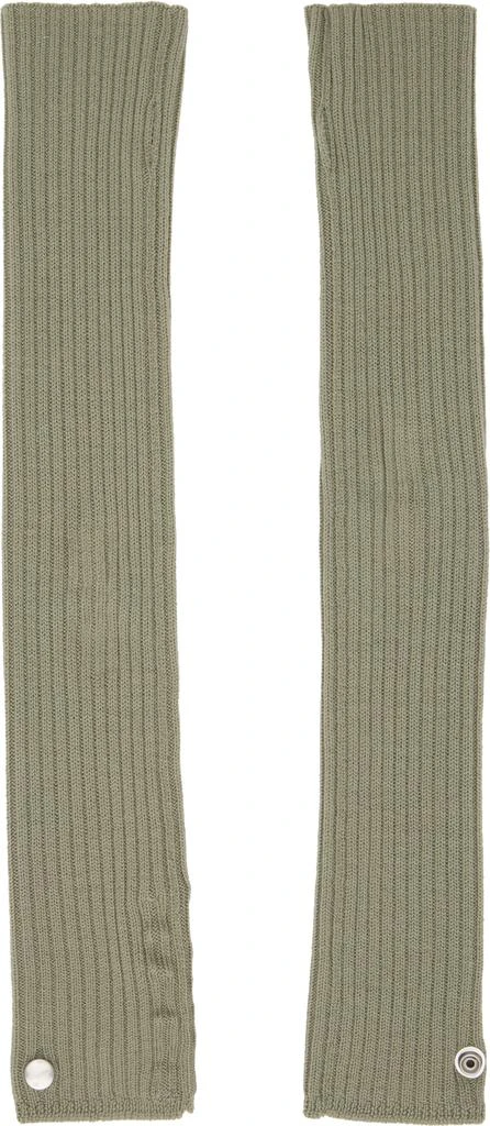 Rick Owens Green Hollywood Rasato Knit Arm Warmers 2