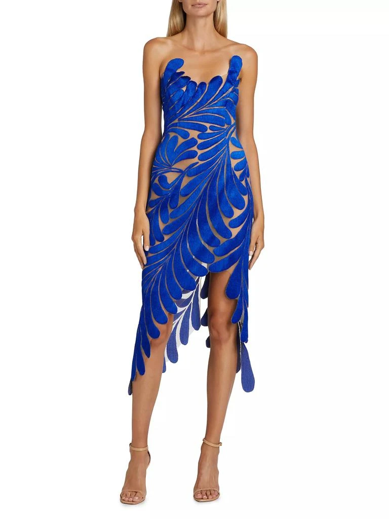 Oscar de la Renta Fern Threadwork Embroidered Cocktail Dress 3