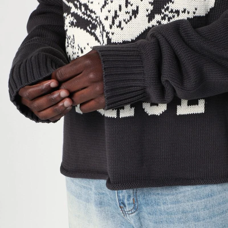Basketcase Gallery Vintage Black sweater with logo inlay 4