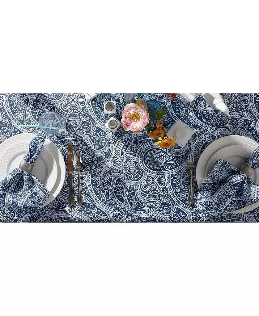 Design Imports Paisley Print Outdoor Tablecloth with Zipper, 60 Round 10
