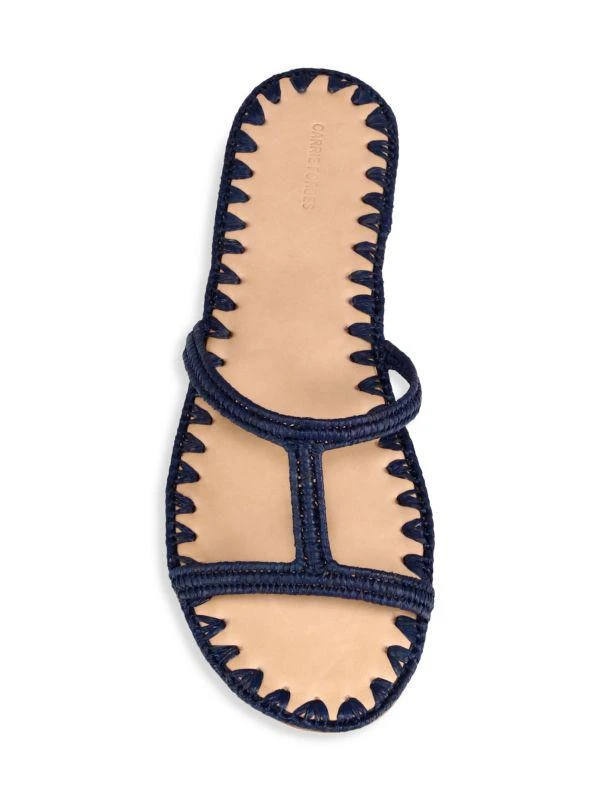 Carrie Forbes Iris Woven Raffia Slide Sandals 5