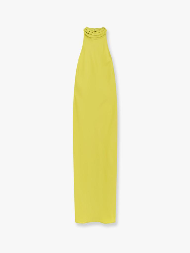 ACTUALEE Satin long dress with neckline on the back