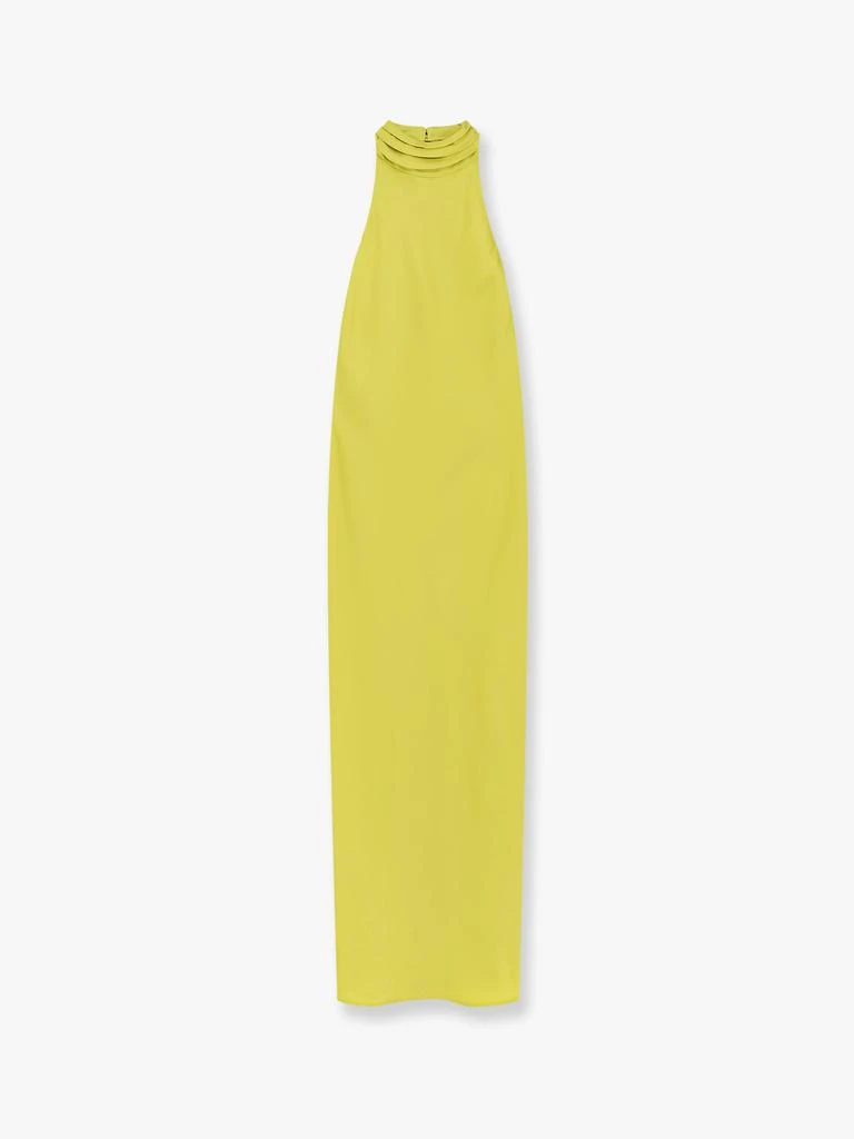 ACTUALEE Satin long dress with neckline on the back 1