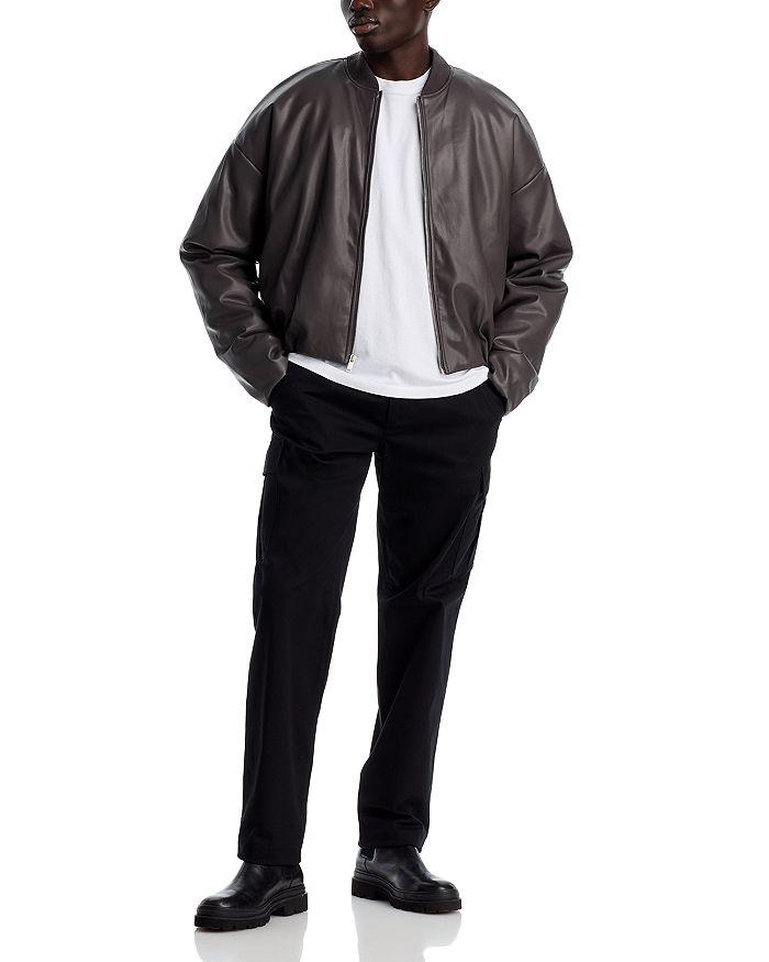 Stampd Faux Leather Oversized Cropped Bomber Jacket