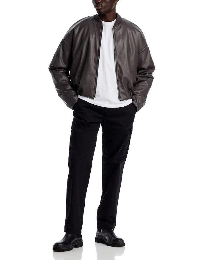 Stampd Faux Leather Oversized Cropped Bomber Jacket 2