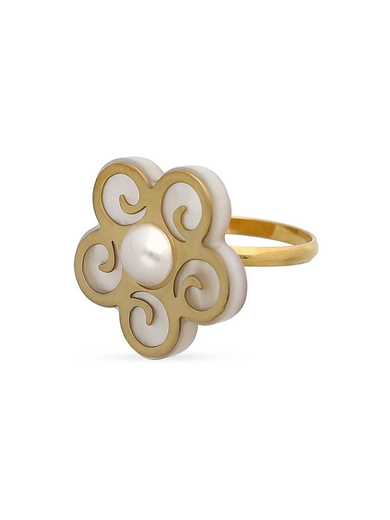 Majorica Roxana 18K Gold-Plated Silver
Faux Mother-Of-Pearl Ring