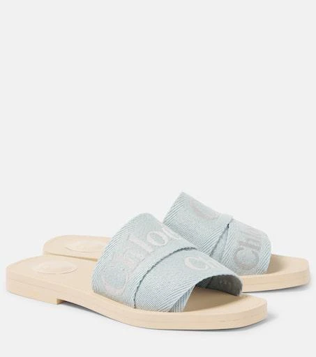 Chloé Woody logo embroidered slides 1