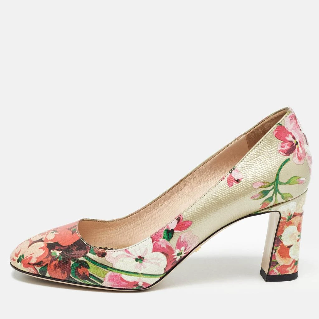 Gucci Gucci Multicolor Leather Bloom Print Round Toe Pumps Size 36 1
