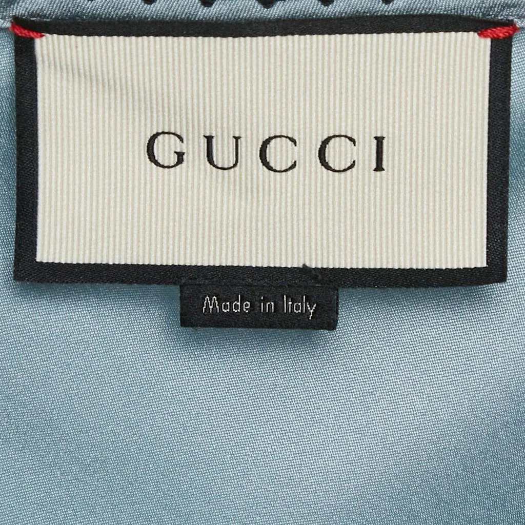 Gucci Gucci Blue Silk Satin Strawberry Patch Detail Camisole M 4