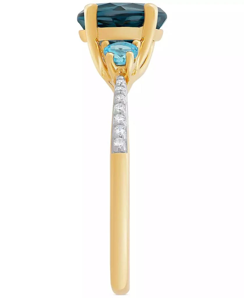 Macy's London Blue Topaz (2-1/3 ct. t.w.), Swiss Blue Topaz (1/3 ct. t.w.) & Diamond (1/20 ct. t.w.) Ring in 14k Gold 4