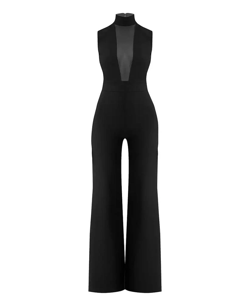 Ivonne Women
s High-Neck Jumpsuit with See-Though Neckline 5