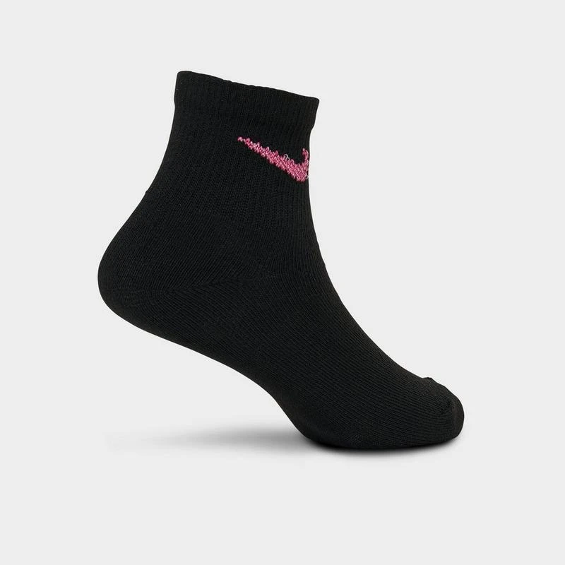 NIKE Girls' Toddler Nike Metallic Swoosh Quarter Socks (6-Pack) 6