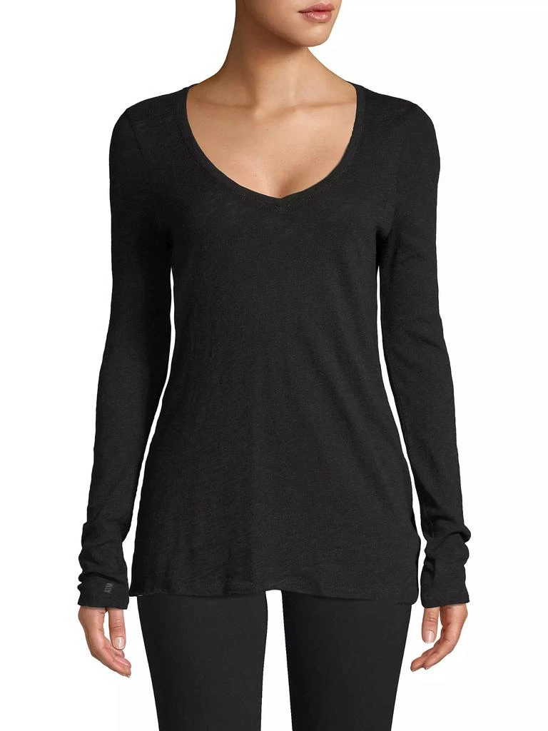 ATM Anthony Thomas Melillo Long-Sleeve V-Neck Slub Tee 3