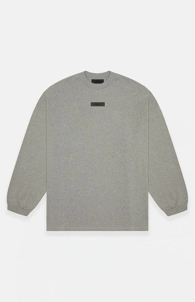 Essentials Dark Heather Oatmeal Long Sleeve T-Shirt 1