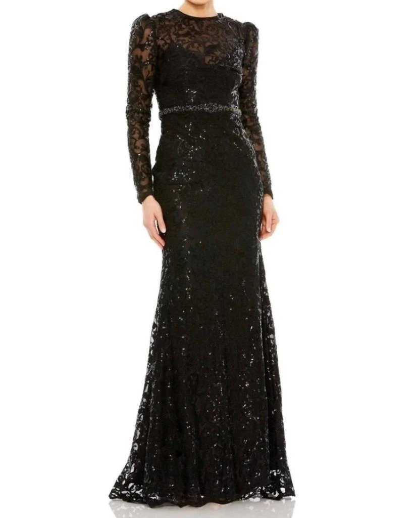 Mac Duggal Mac Duggal - Embellished High Neck Long Sleeve Gown