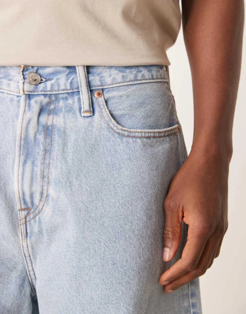 Abercrombie & Fitch Abercrombie & Fitch loose denim shorts in light wash blue 3