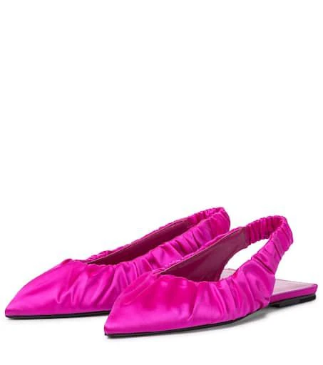 Khaite Roma satin slingback ballet flats 5