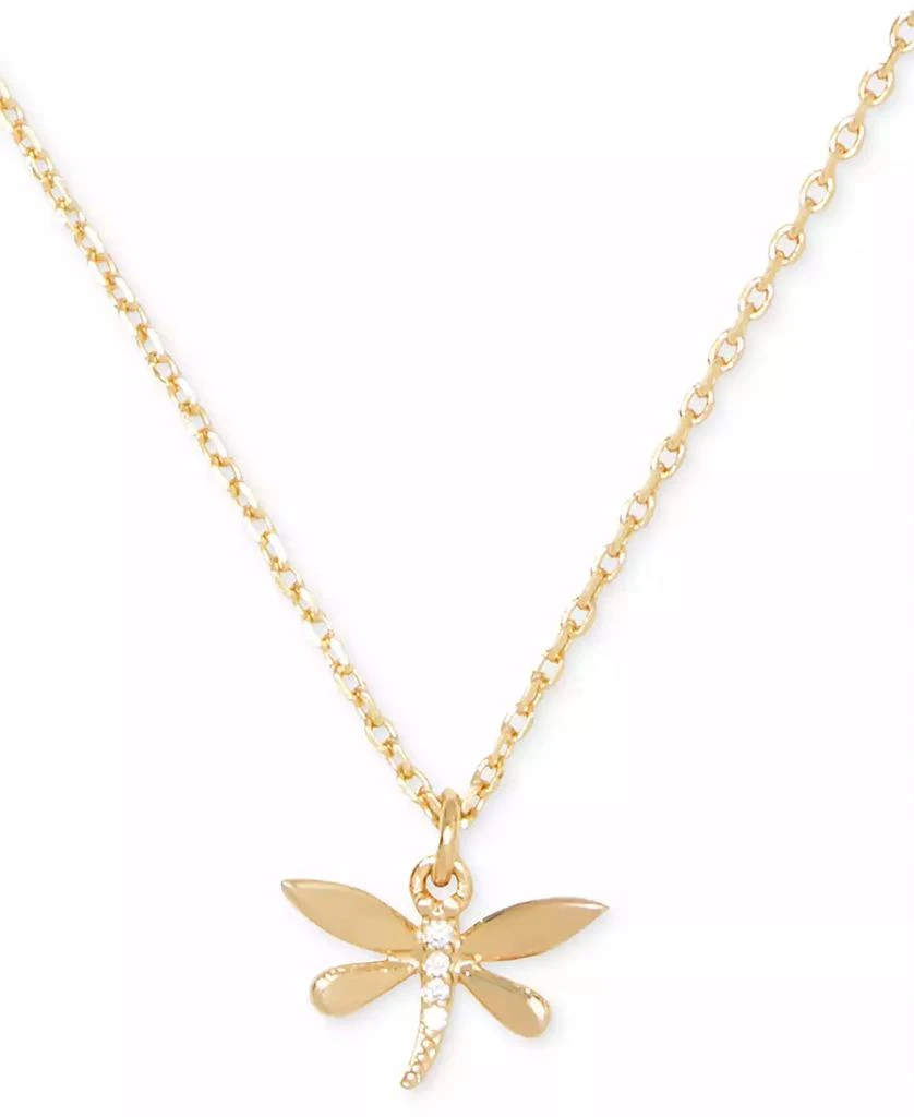 Kate Spade Gold-Tone Pavé Dragonfly Pendant Necklace, 16" + 3" extender 1
