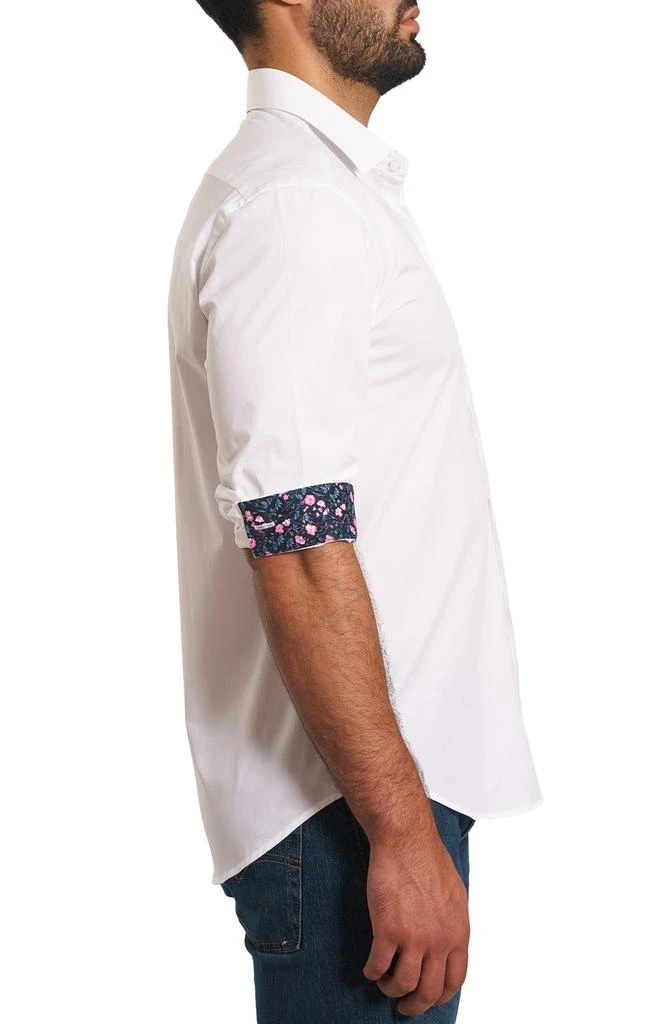Jared Lang Trim Fit Solid Pima Cotton Button-Up Shirt 3