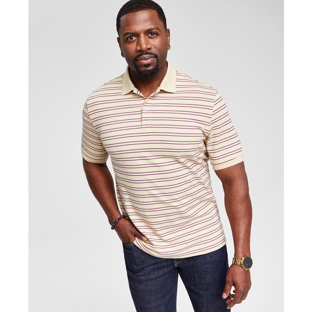 Club Room Men's Striped Short-Sleeve Polo Shirt, Created for Macy's