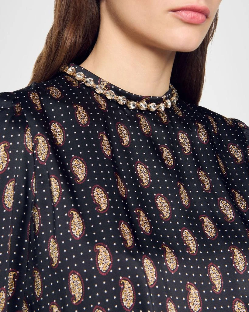 Sandro Griselda Embellished Paisley Mini Dress 4