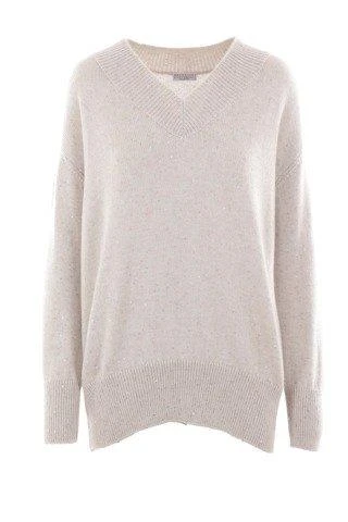 Brunello Cucinelli Brunello Cucinelli V-Neck Sequin Embellished Knitted Jumper from Cettire