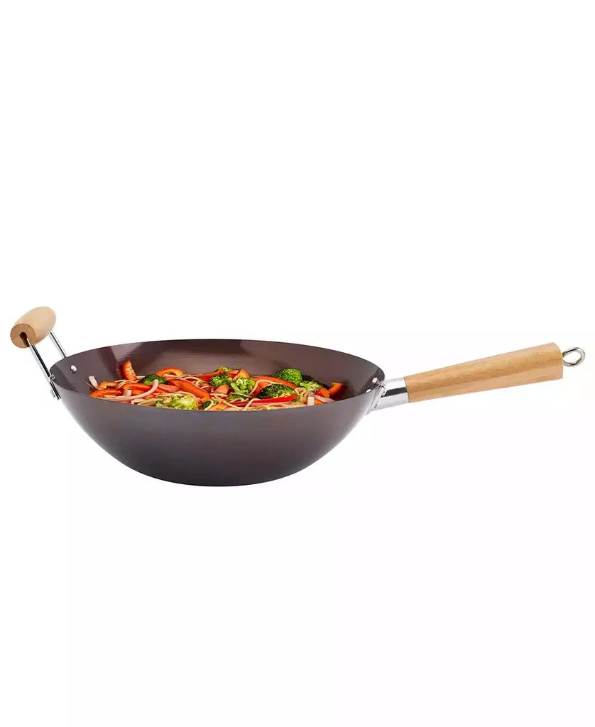 INFUSE Asian Carbon Steel 13.75" Wok with Assist Handle 2