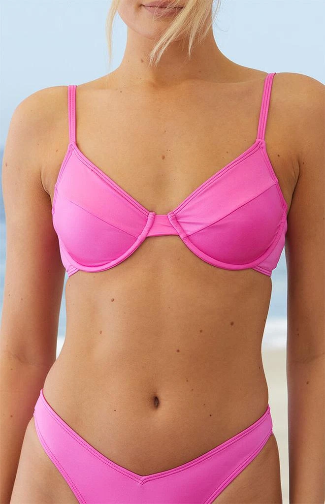 Salero Swim by Pacsun Hot Pink Underwire Bralette Bikini Top 2