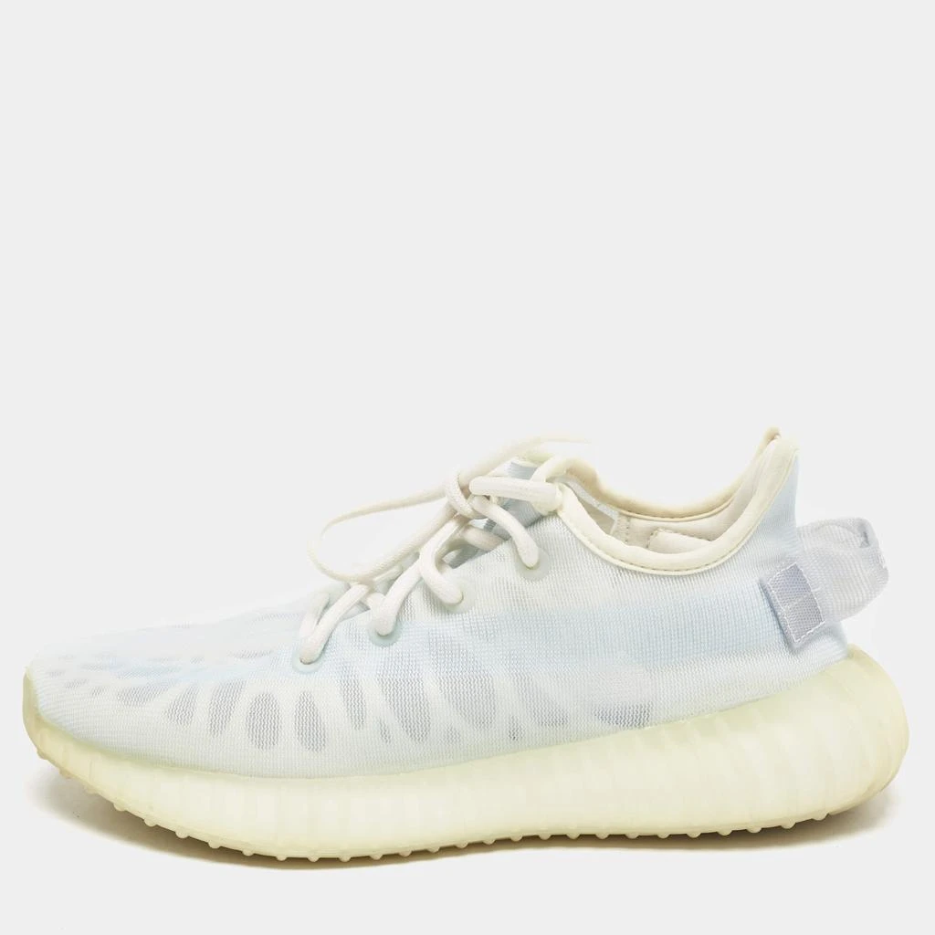 Shop Yeezy x Adidas Cream Knit Fabric Boost 350 V2  display picture 1