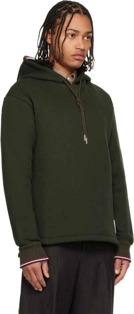 Thom Browne Khaki Loopback Oversized RWB Stripe Hoodie 2