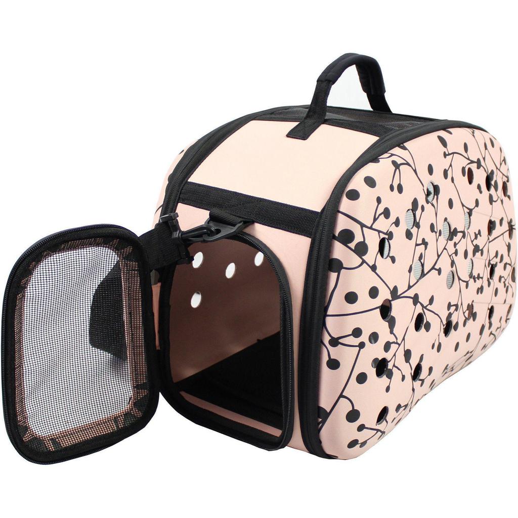 Pet Life Pet Life  'Narrow Shelled' Perforated Lightweight Collapsible Military Grade Fashion Designer Travel Pet Dog Carrier Crate