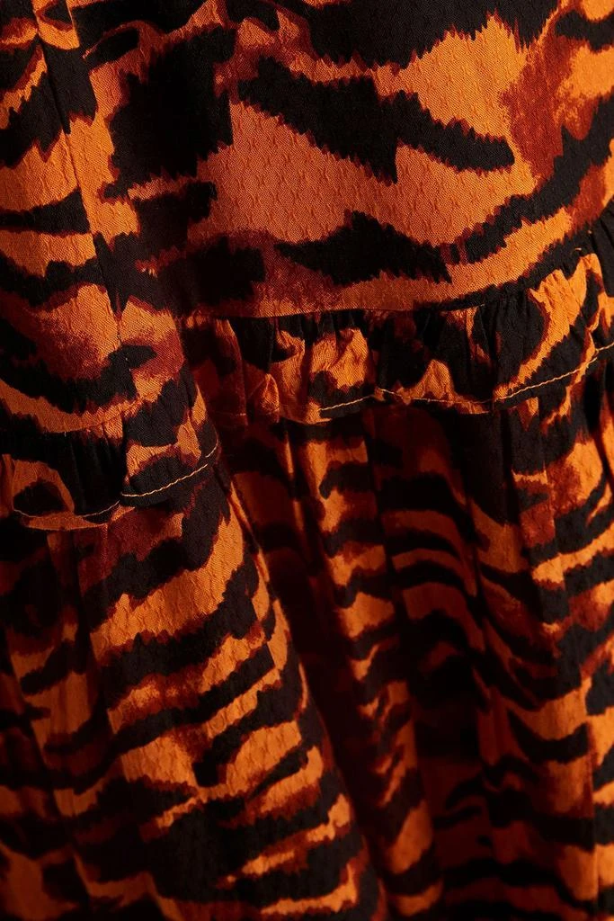 WALTER BAKER Yosline gathered tiger-jacquard midi dress 4