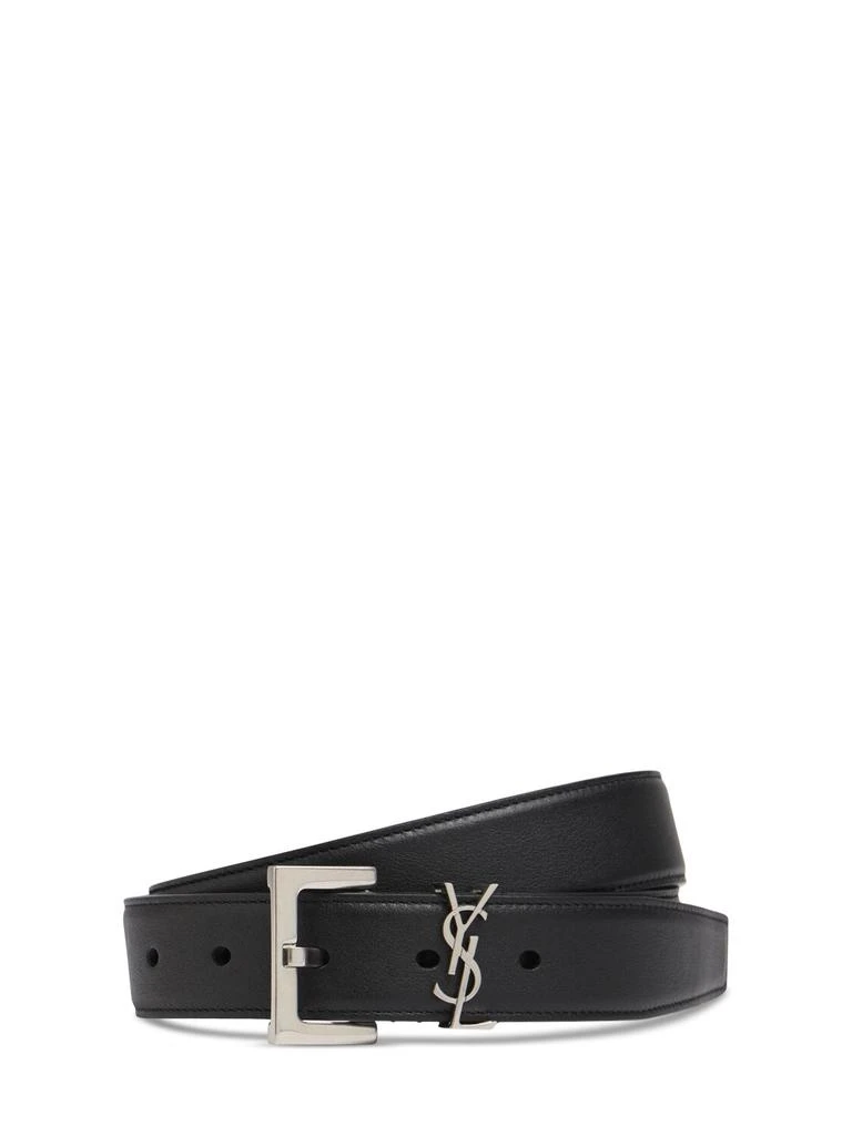 Yves Saint Laurent 3cm Monogram Smooth Leather Belt 1