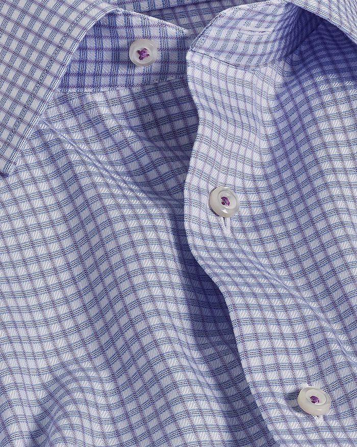 David Donahue Trim Fit Textured Dobby Check Dress Shirt