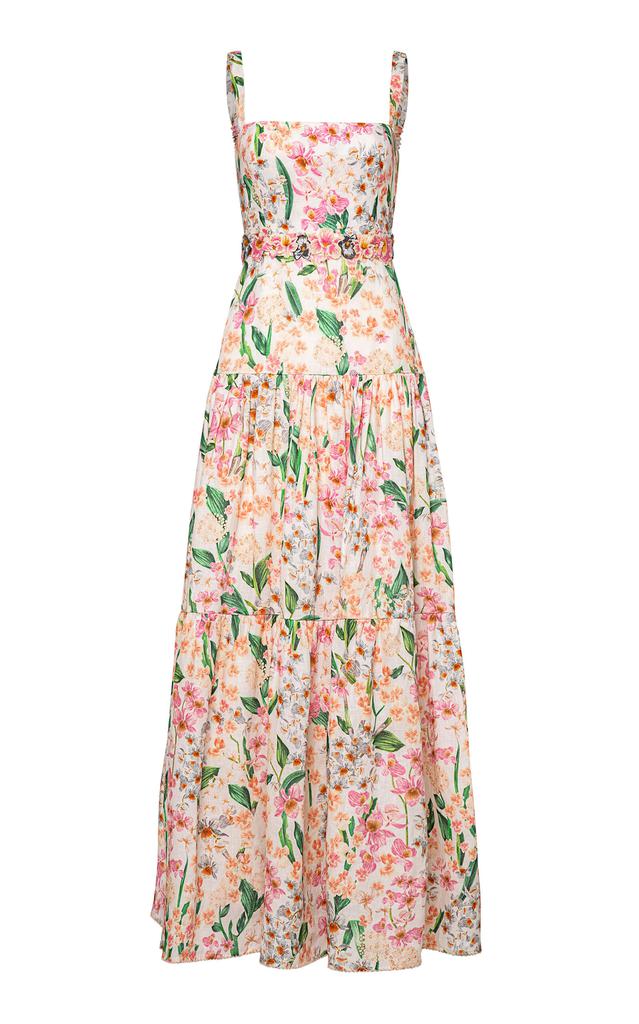 Agua by Agua Bendita Agua by Agua Bendita - Lima Jardinera Embroidered Linen Maxi Dress - Light Pink - XS - Moda Operandi