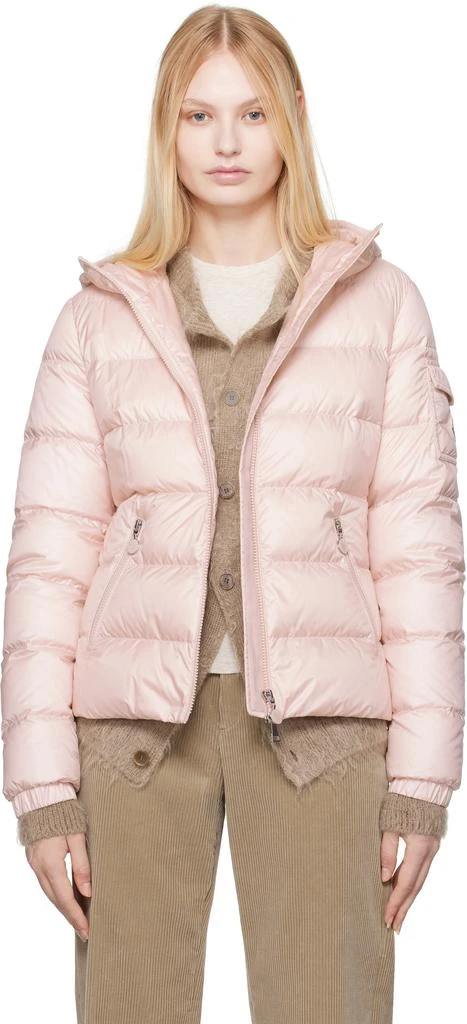Moncler Pink Gles Hooded Short Down Jacket 1