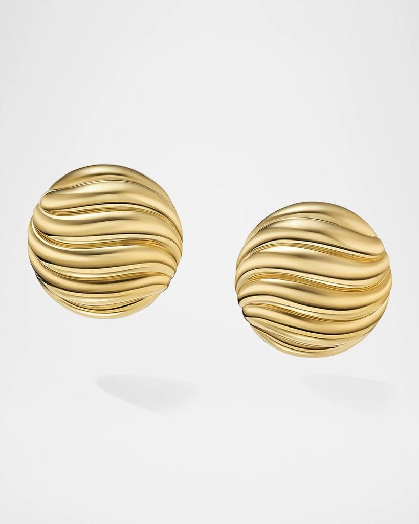David Yurman Sculpted Cable Stud Earrings in 18K Gold, 14mm
