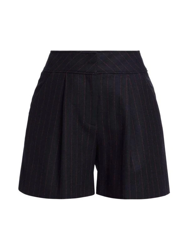 VERONICA BEARD Haina Pinstripe Wool Blend Shorts 5